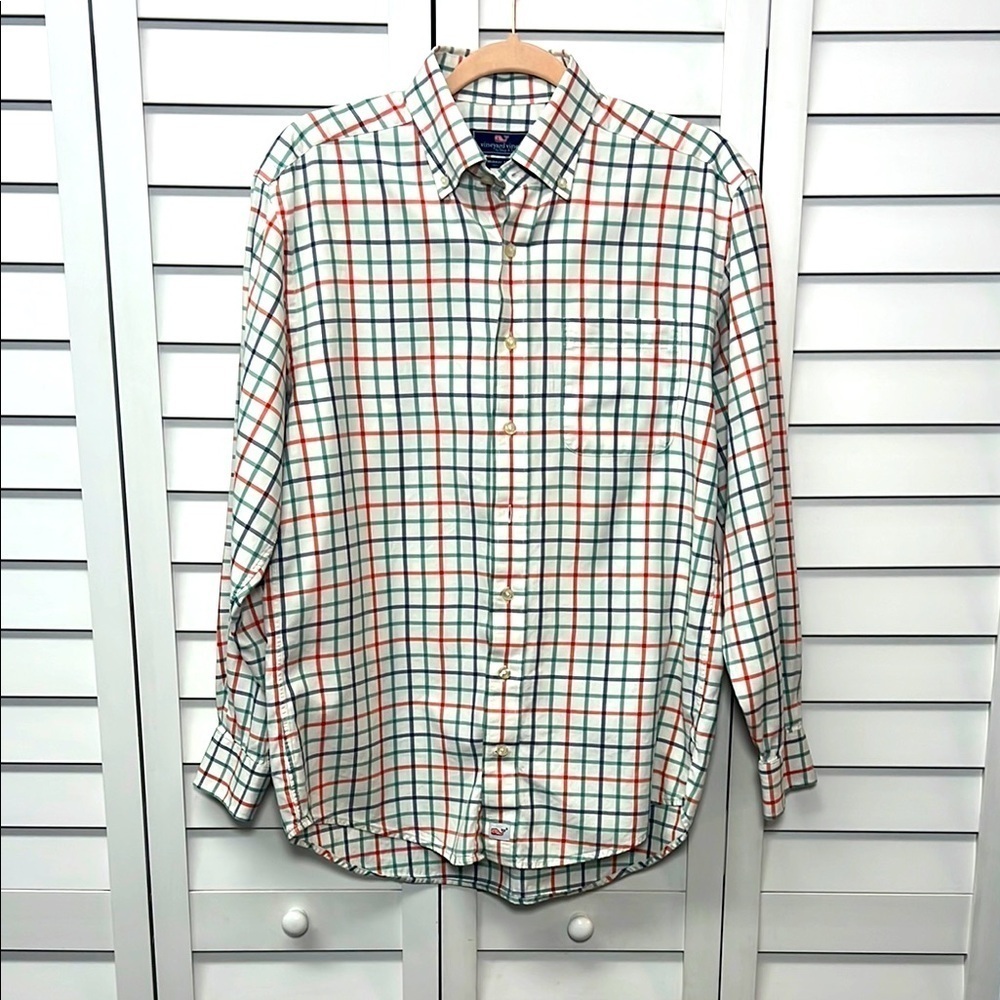 Vineyard Vines Murray Shirt Plaid Cotton Long Sleeve Size Small
